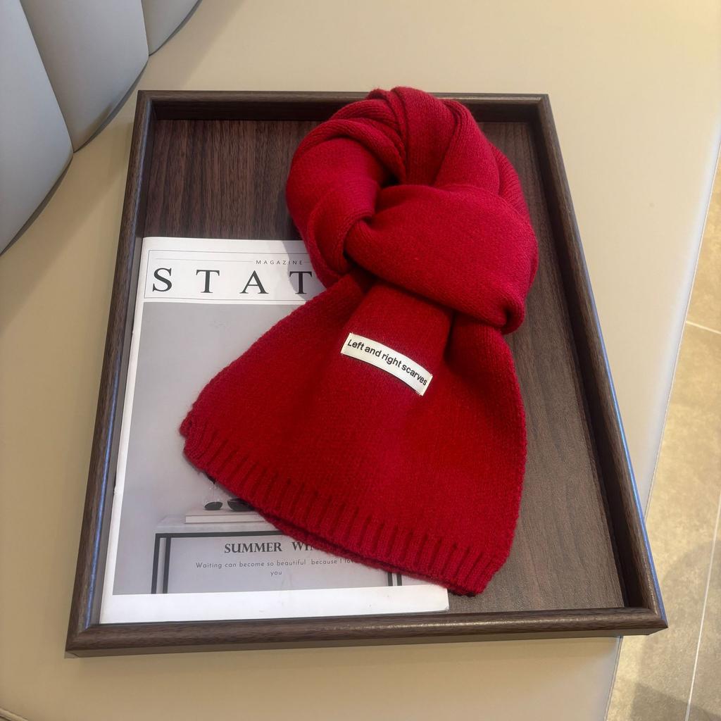 New solid color scarf women's imitation wool versatile scarf men's scarf autumn and winter knitted small scarf tide
