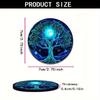 2PCS Oil Painting, Floral Printing Car Cup Pad, Insulation Pad, Used for Car Decoration