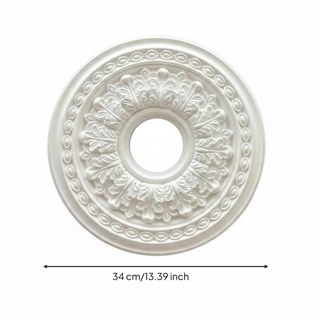 Ceiling Light Base Decorative Medallion PU Material Luxury Interior Decoration