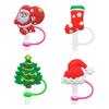 4x Cartoon Drinking Straw Caps Dustproof Cute Straw Cover Women Straw Toppers