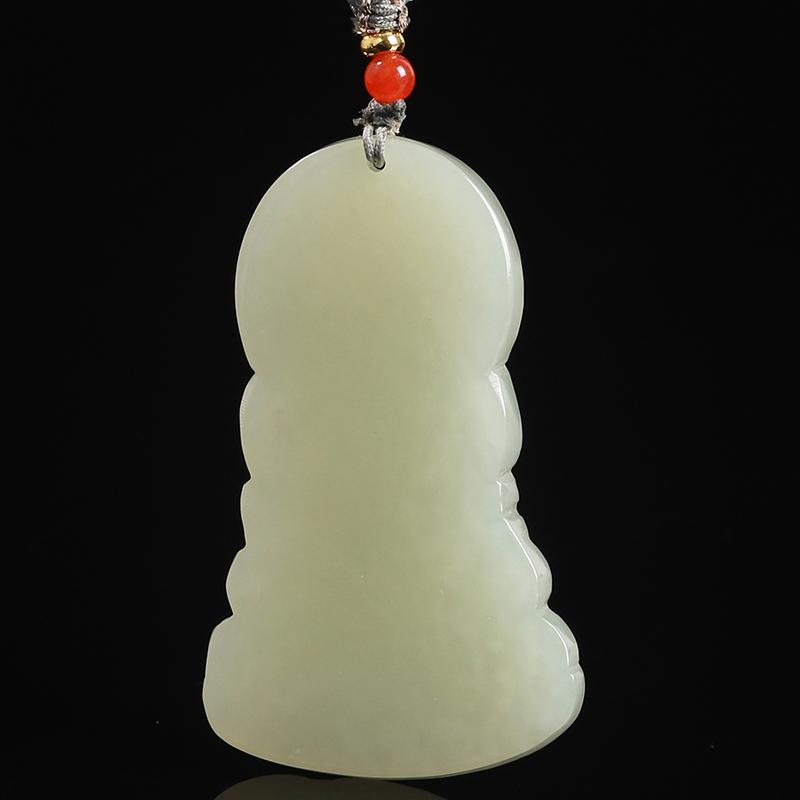 Xinjiang Hotan Jade Guanyin Pendant for Men and Women Safe Jade Pendant Necklace Birthday Gift