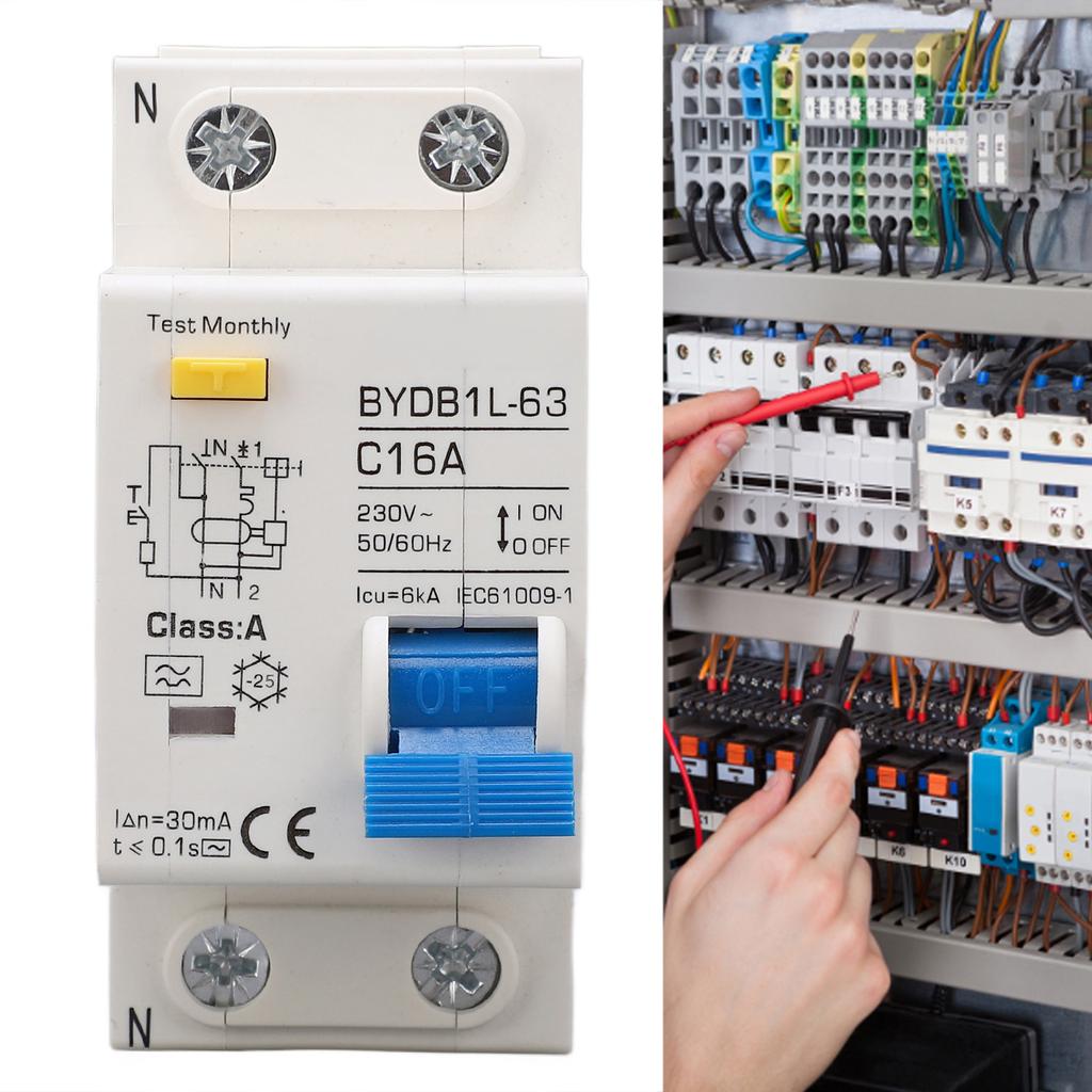 A Type Leakage Protection Switch 16A Single Pole N 30mA Residual Current Circuit Breaker 230V