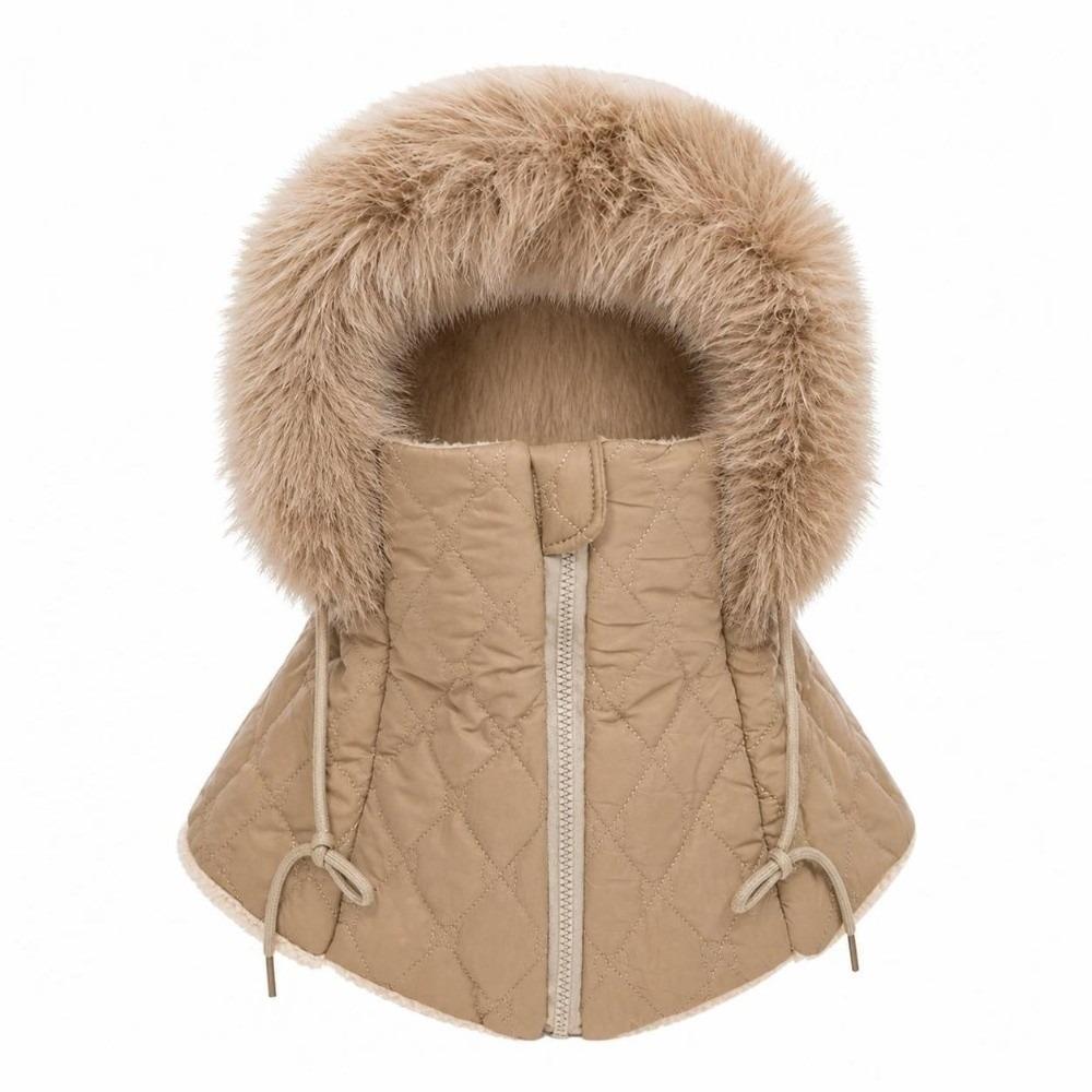 Faux Fur Lined Hooded Neck Warmer Warm Integrated Face Mask New Full Face Balaclava  Winter