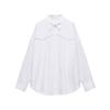 Spring New Women clothes French style Rivet Decoration Punk Loose Poplin Long sleeve Lapel Shirts 3564172