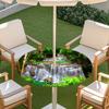 Outdoor Round Table Cover With Nature Print Waterproof Elastic Hem Patio Garden Deck