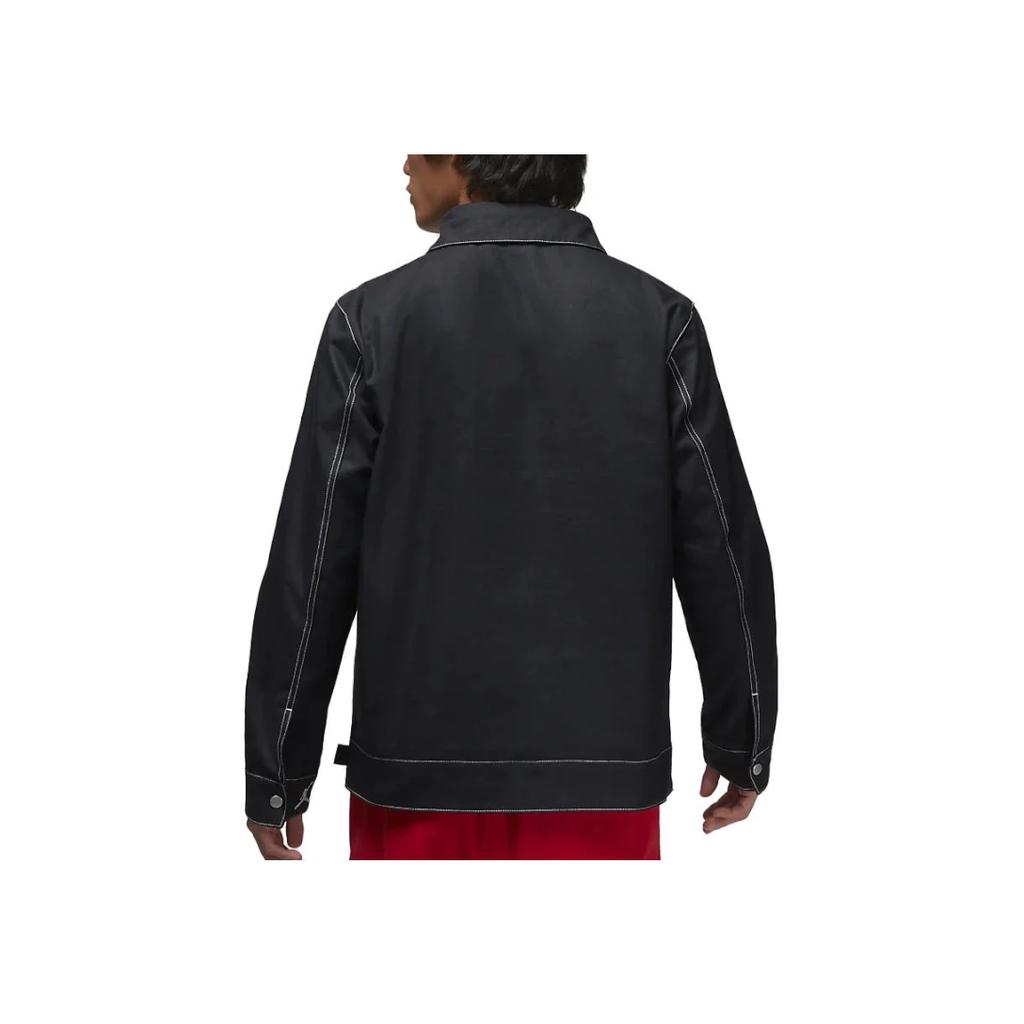 Jordan Alphabet-Aufnäher Zip-Up Stehkragen Arbeitsjacke Herren Oberbekleidung Schwarz DX0599-010
