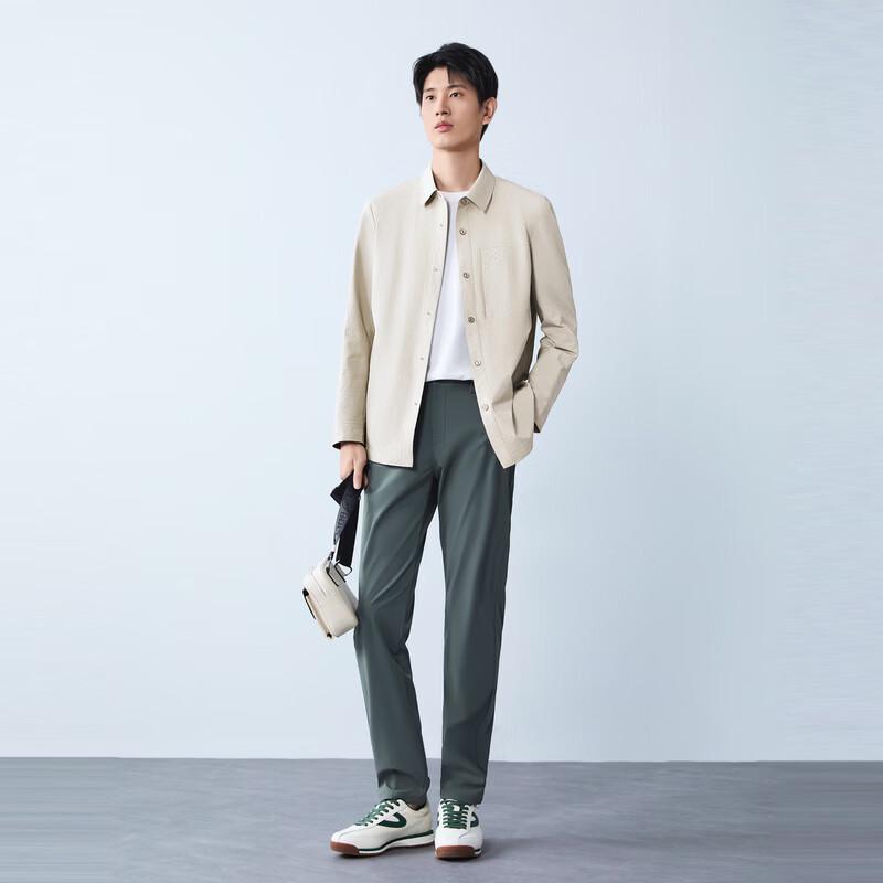 Seven Brand Men's Mid-length Lapel Dark Texture Casual Jacket