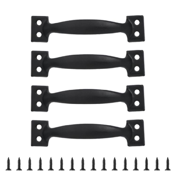 4pcs Handles for Wood Fence Gates Cabinets Bows-Shaped Barn Door Pulls Antique Furniture Knob Dresser Drawer Pull