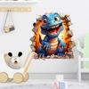 Ancient Creature Breaking Wall Dinosaur 3D Wall Sticker Creative Home Decor Removable Self-Adhesive
