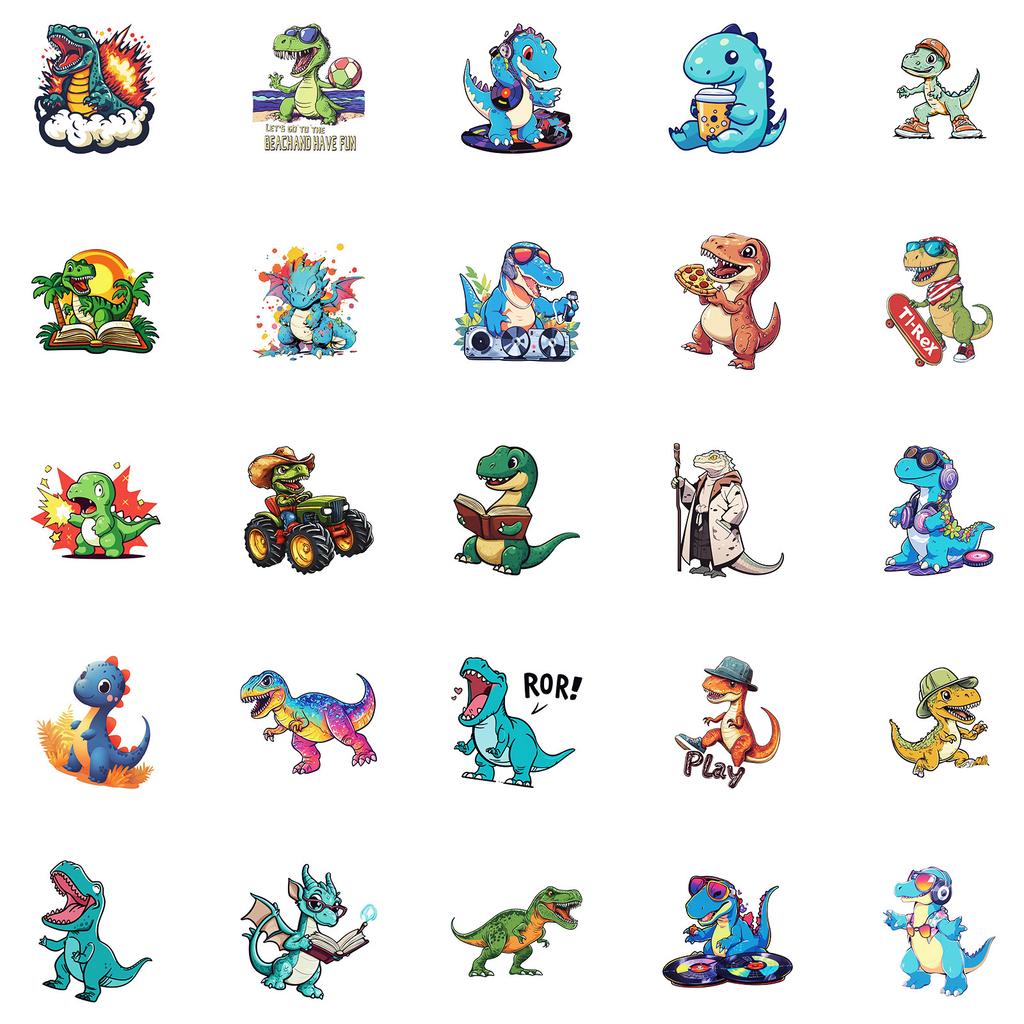 50 Trend Dinosaurier Serie Graffiti Aufkleber Graffiti Dekorative Aufkleber