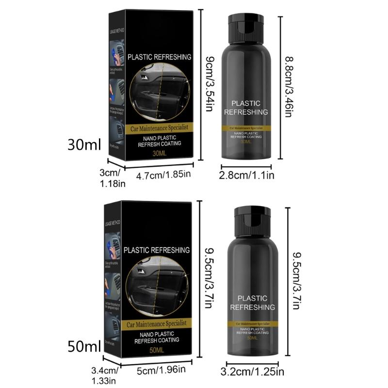 Car Plastics Restore Coating Agent Auto Plastic Rubber Exterior Repair Clean Refresh Repair Coating Renovator Refreshing Agent