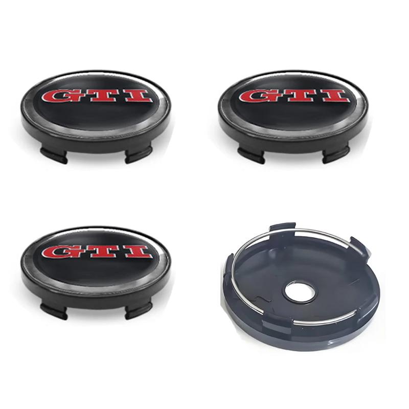 For VW VOLKSWAGEN New 4Pcs VW Hub Caps 56mm 60mm Car Wheel Center Wheel Caps Stickers For Volkswagen R Golf 4 Motion GTI Polo To