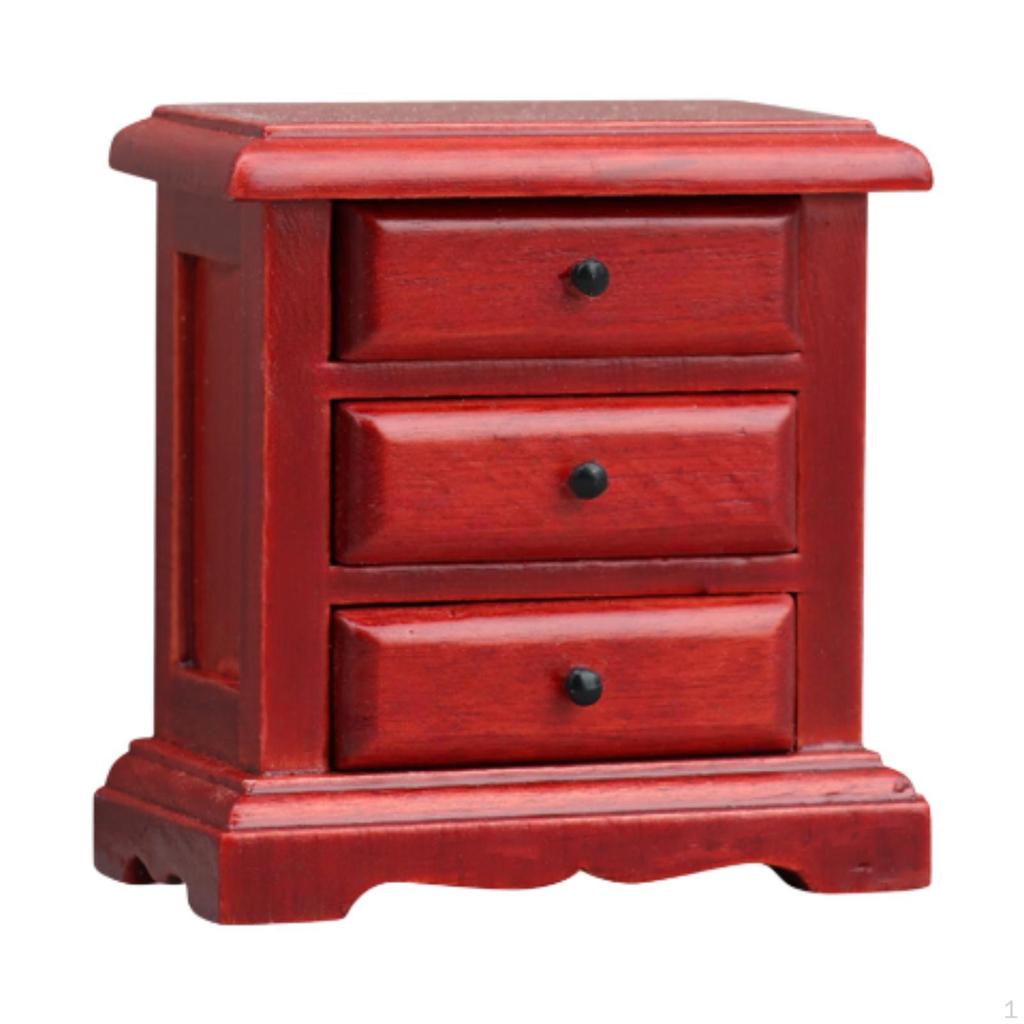 1:12 Dollhouse Wooden NightStand Bedroom Furniture Mini Bedside Table