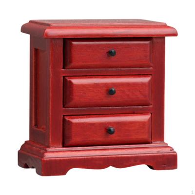 1:12 Bebek Evi Ahşap Komodin Yatak Odası Mobilyası Mini Başucu Masası