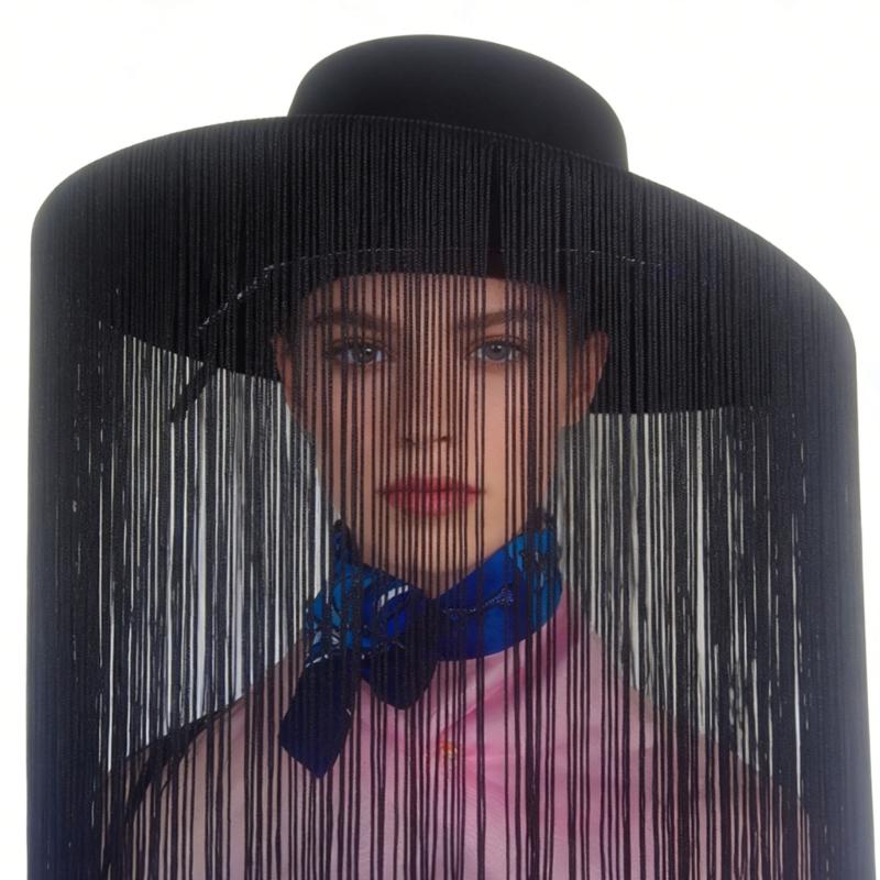 

Stylish Cowboy Hats Decorative Fringe Breathable Cloth Comfortable Fit Western Party Prom Festival Accessory чёрный