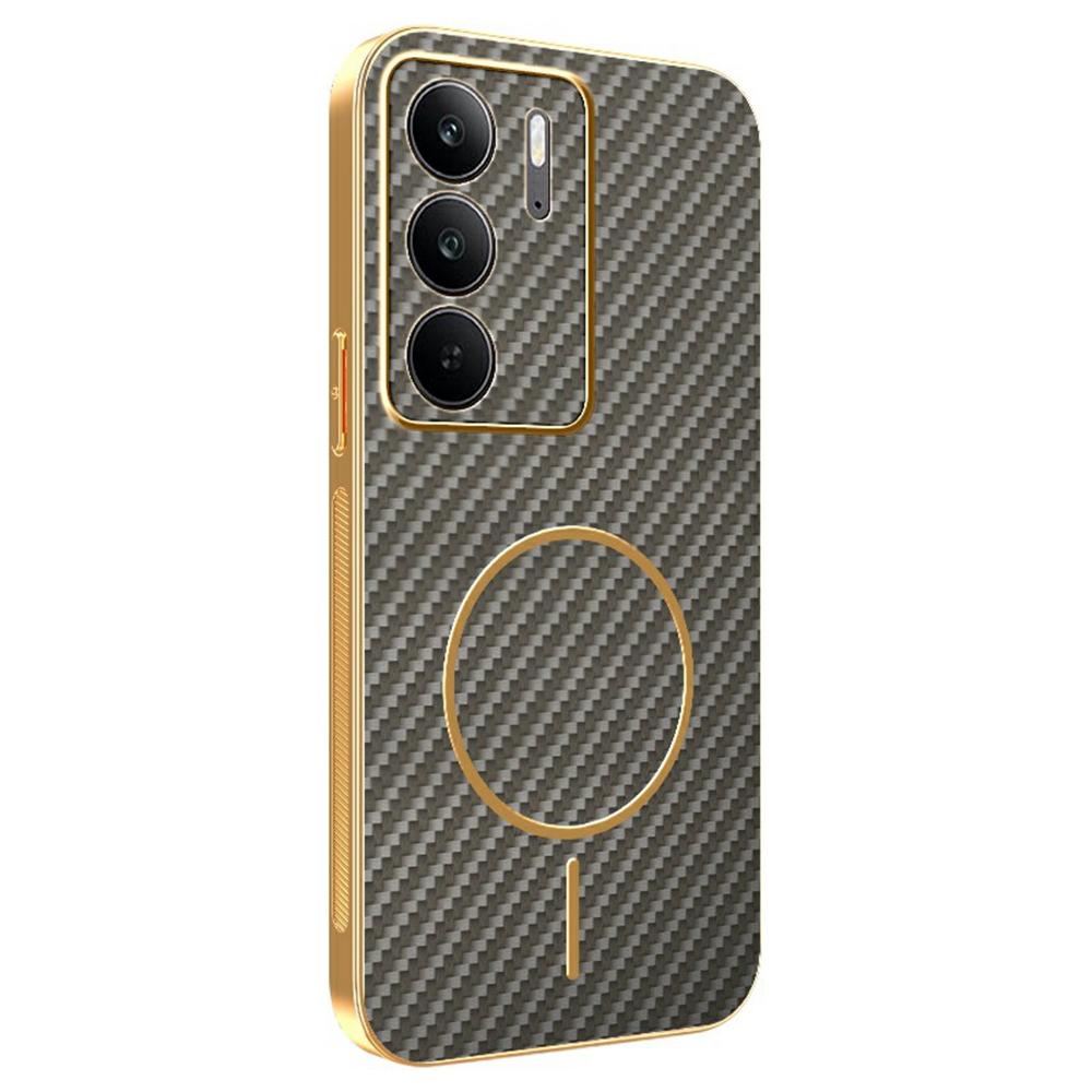 For Realme C75 4G/C75x Phone Case Carbon Fiber Textured Electroplated TPU Back Cover