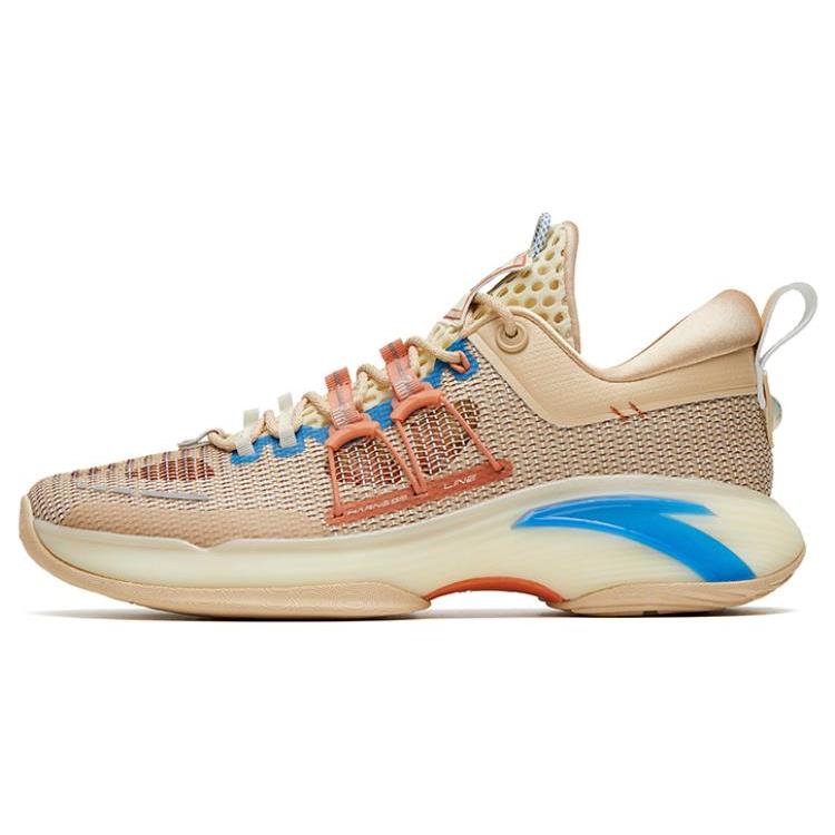 New ANTA ZUP Series Basketball Shoes Men Low Top Beige Brown Blue 112311105-7