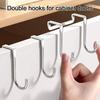 Over Cabinet Door Hook Heavy Duty Metal Double Hook for Closet Kitchen Cabinet Wardrobe Drawer