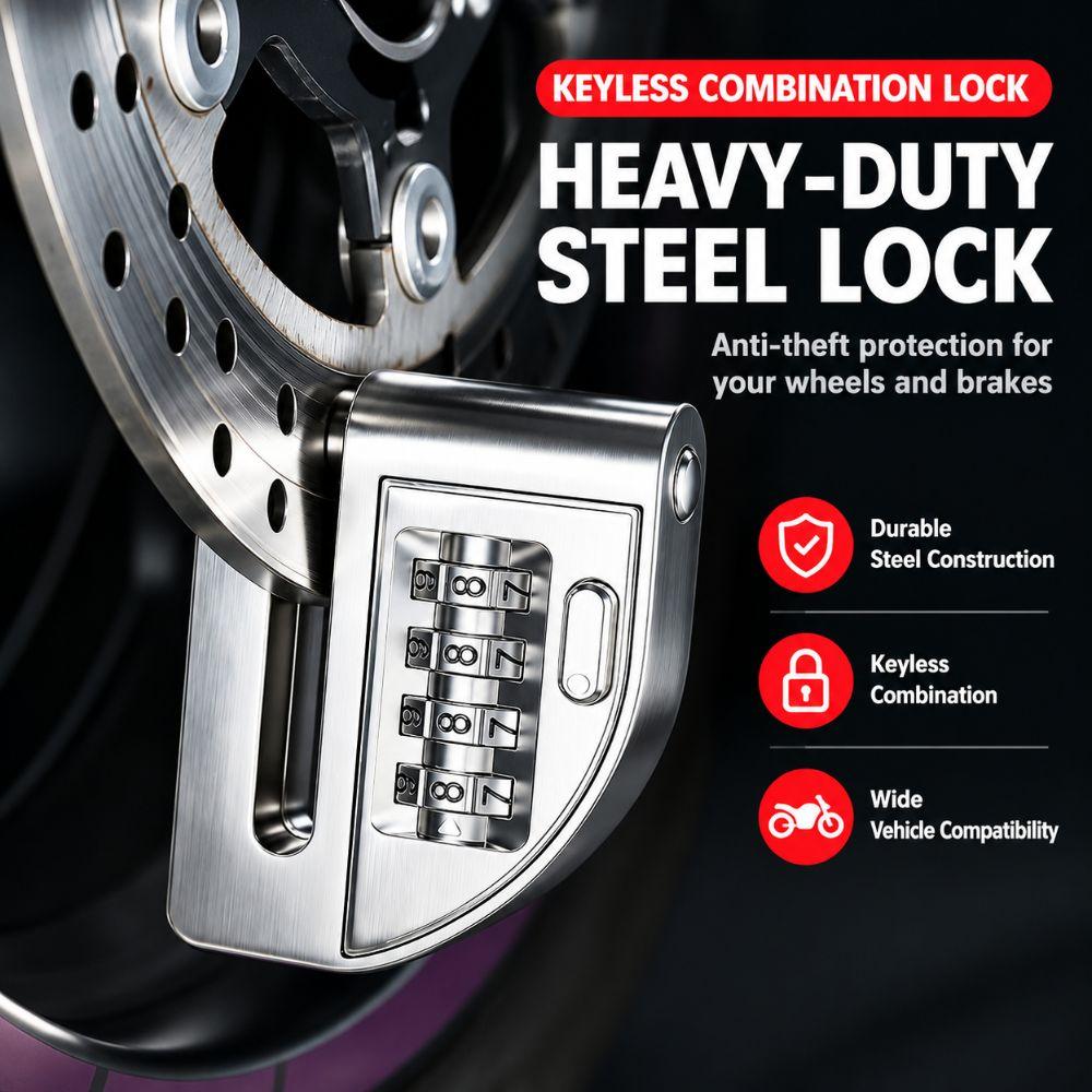One-Press Open Combination Lock Anti-Cut Structure Bike Lock New Anti-Theft Lock for Motorcycle