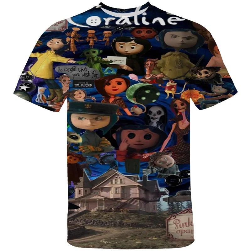 Maglietta Grafica Vintage Spettrale di Coraline Unisex Manica Corta