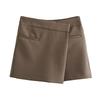 Fall 2024 High Waist Slim Looking Sheath A- line Skirt Women's Commute Leisure Asymmetric Culottes 4 Colors 7385597