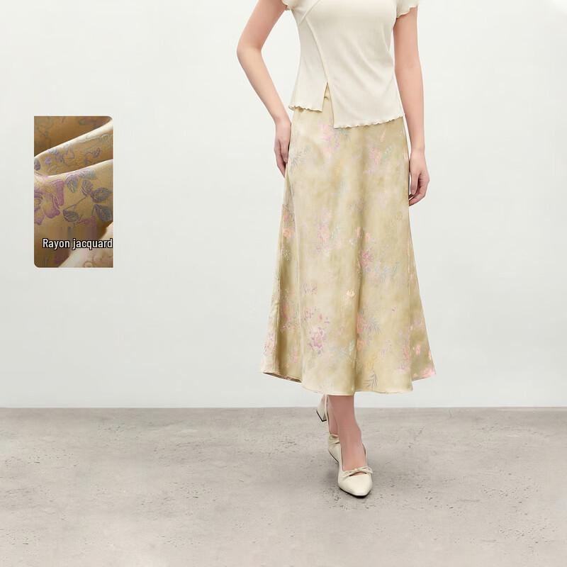 Women s New Chinese Style Floral Print Fishtail Midi Skirt S