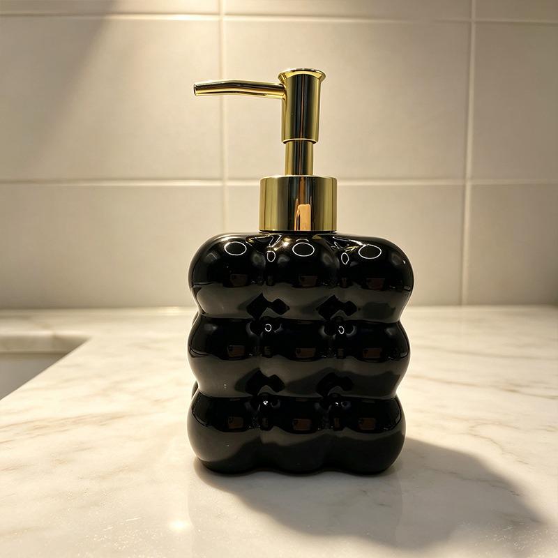Press-Type Glass Dispenser Bottle for Home or Hotel - Ideal for Hand Soap, Shower Gel, and Lotion.