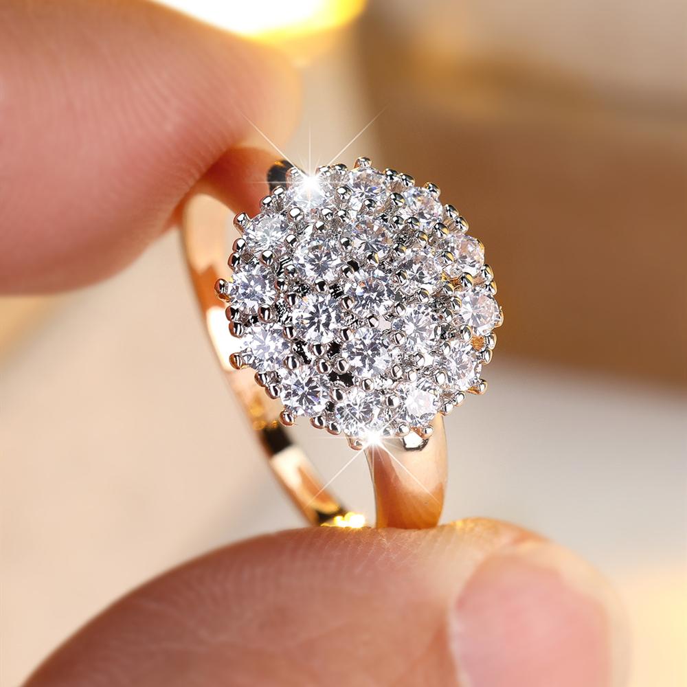 

Винтажные черные белые циркониевые обручальные кольца для женщин, роскошные золотые кольца, ювелирные изделия для вечеринок 9 золотой/белый