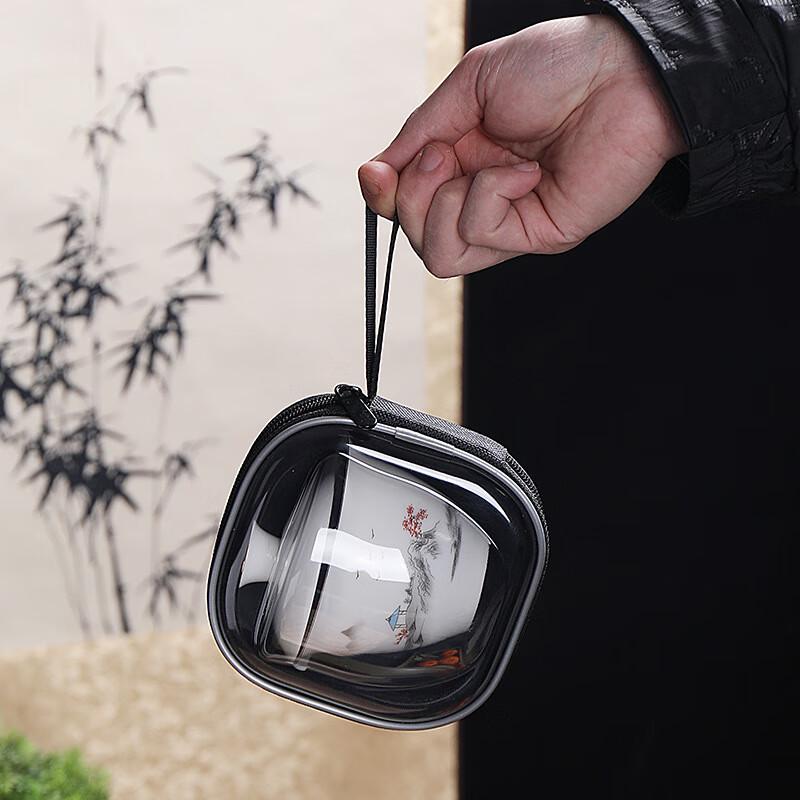 Shangqi Mutton-Fat Jade Style Portable Ceramic Tea Set