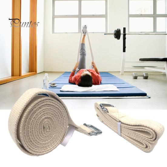 Cintura Yoga in Cotone con Fibbia ad Anello a D Palestra Esercizio a Casa Fascia Elastica Fitness
