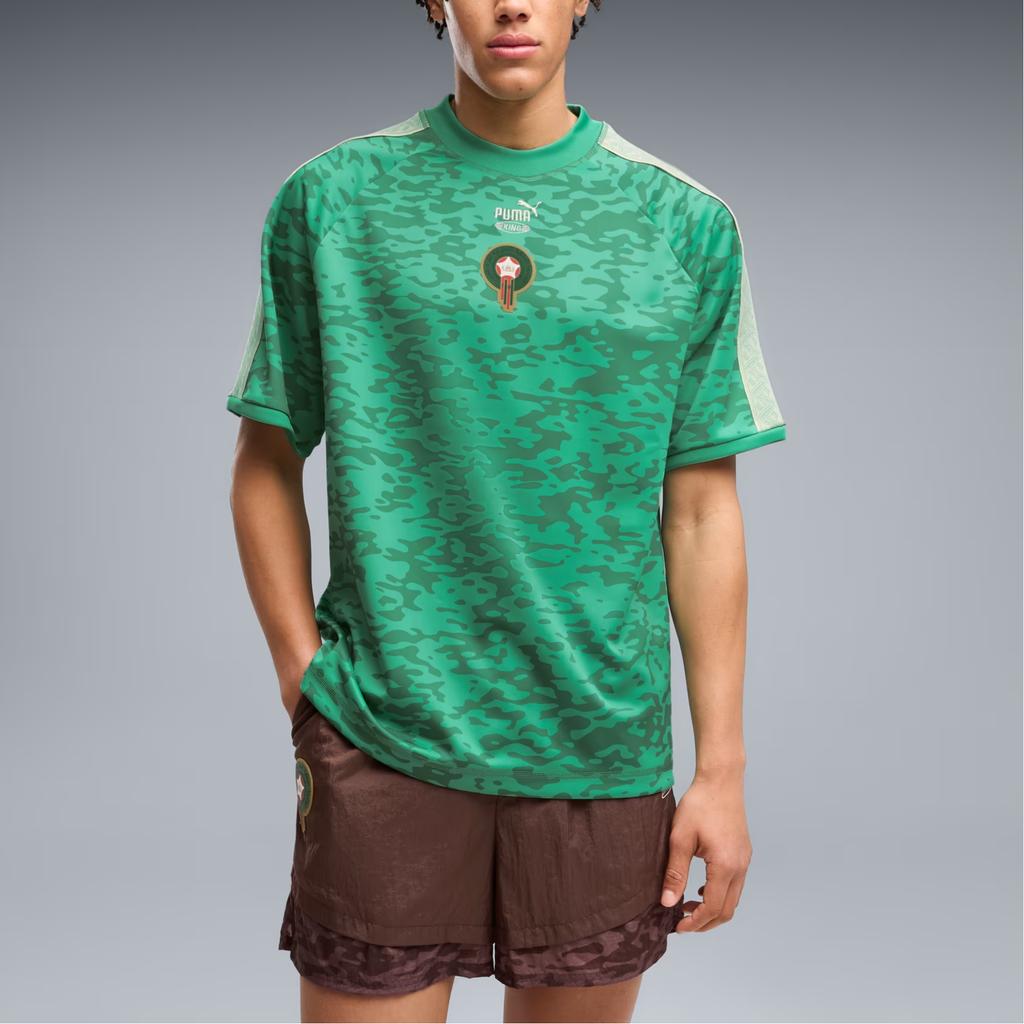 Puma X Salehe Bembury Collaborazione Marocco Traspirante Ampia Maglietta a Maniche Corte con Dolcevita Basso da Uomo Top 635131-56