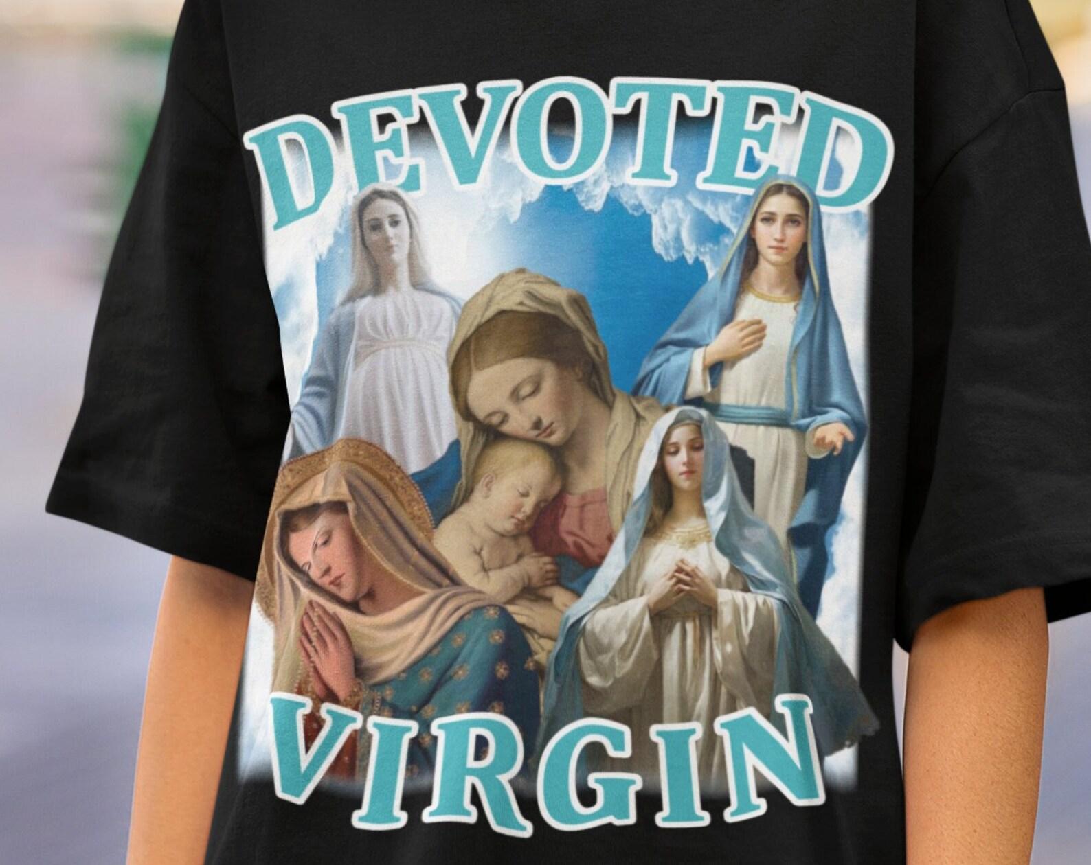 Devoted Virgin Tshirt,Vintage Graphic design tee,Gift for virgin friend,Trendy Tiktok tshirt,Meme tee,Funny t-shirt,virgin merch 3XL