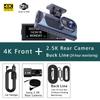 Dash Cam Dual Lens 4K+2.5K Recording Car Camera DVR Night Vision Video Recorder GPS Wi-Fi Room Black Box 2.5K Rear View Camera