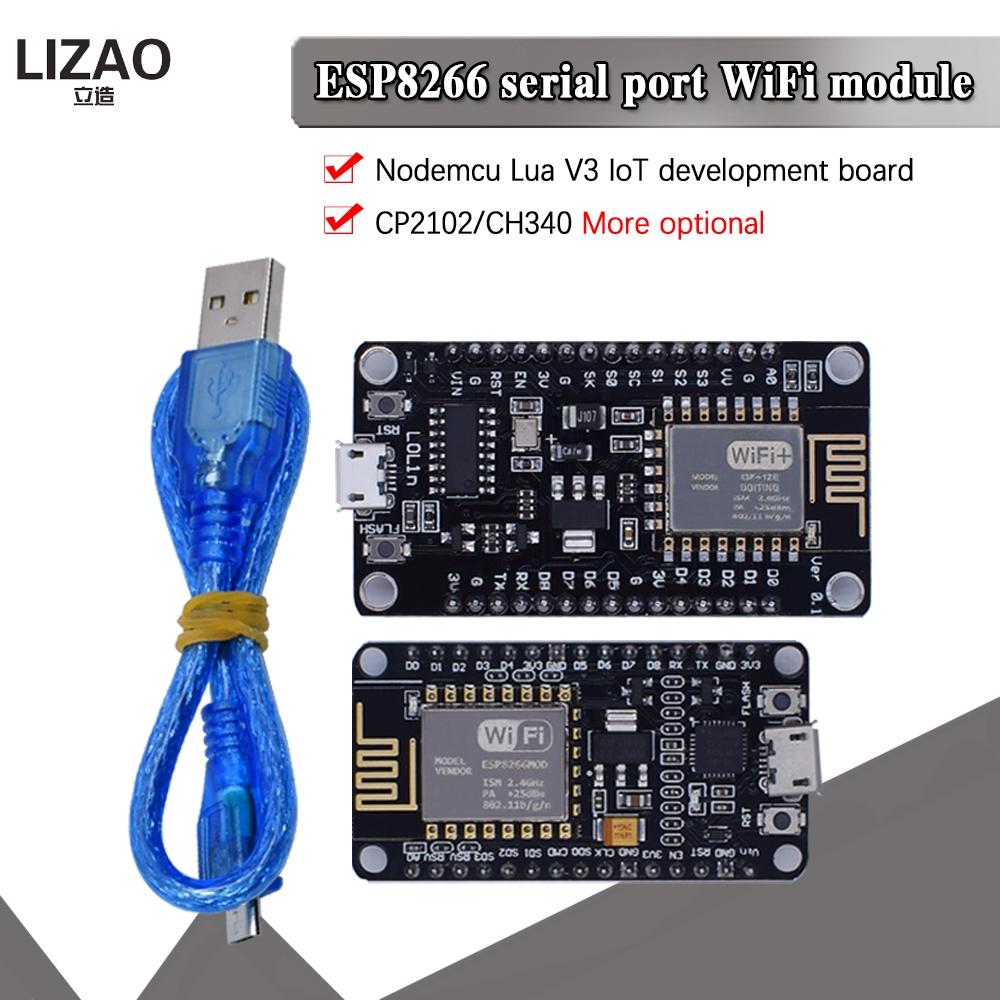 LIZAO NodeMcu V3 V2 ESP8266 ESP-12E WiFi IoT Module Lua CH340 CP2102 PCB Antenna IoT Development Board for DIY Projects