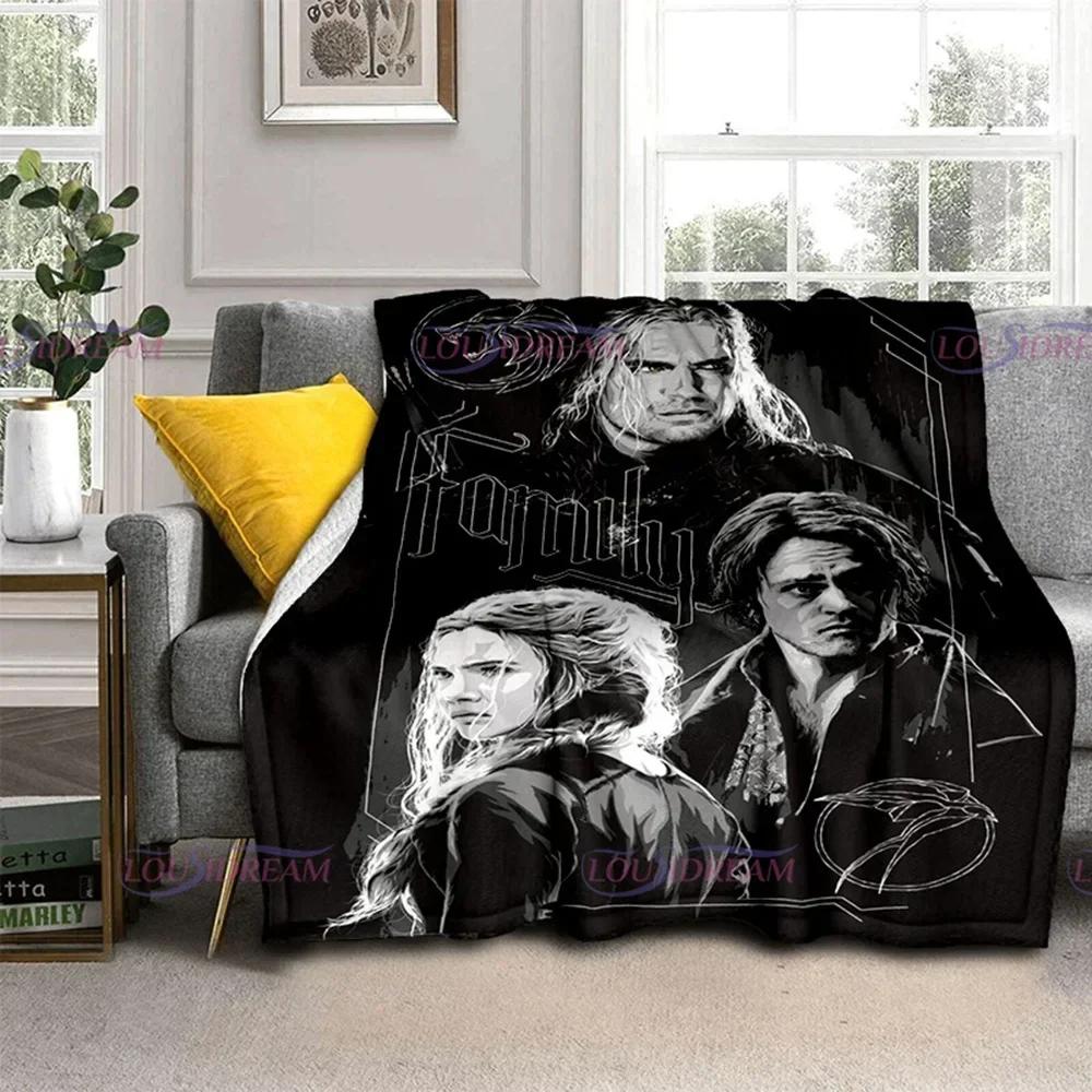 Coperta con Stampa 3D di Lupo Gioco W-Witcher Coperte da Divano per Letti Morbida Calda Coperta Plaid Lupi che Corrono Coperta da Lancio Coperta in Flanella