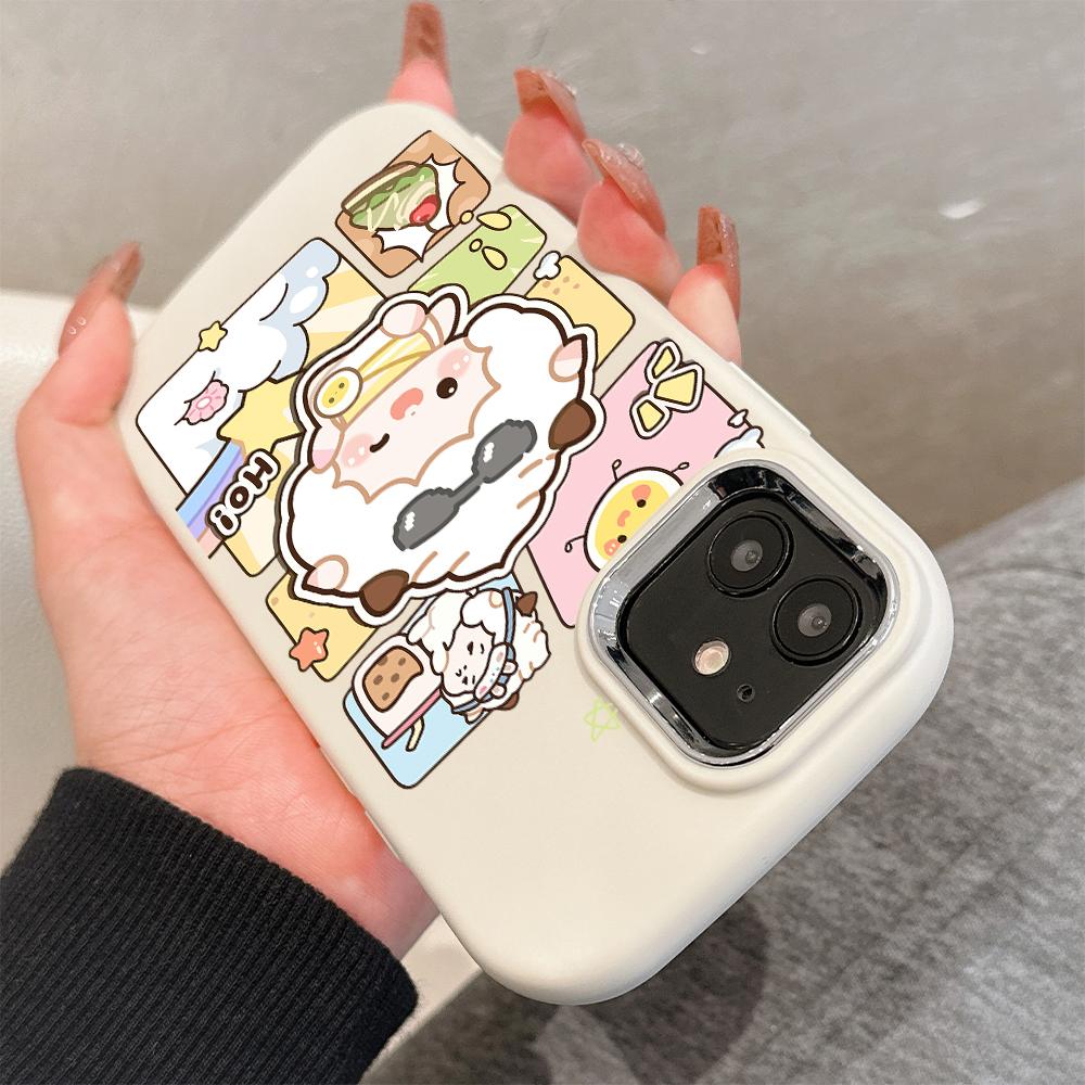 For iPhone 15 14 13 11ProMax 14 15 16 Samsung S25 S24 S23 S22 Redmi 10 13 14C Cartoon Black Cat Silver Edge Soft Liquid Silicone Protective Casing