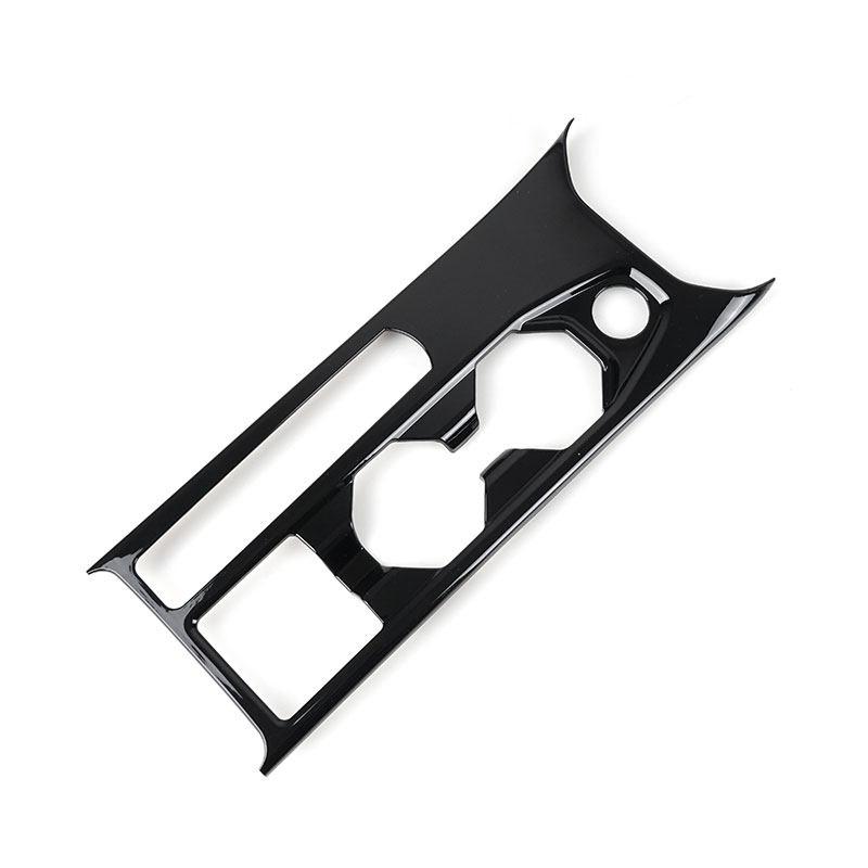 For VW Polo 2019 2020 ABS Car Accessories Interior Center Console Gear Shift Panel Water Cup Holder Frame Cover Trim Bright Black