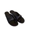 Cowhide Version~ Retro Niche Set Toe One-word Cool Slippers Women's Outer Wear Belt Buckle Low-heeled Sandals