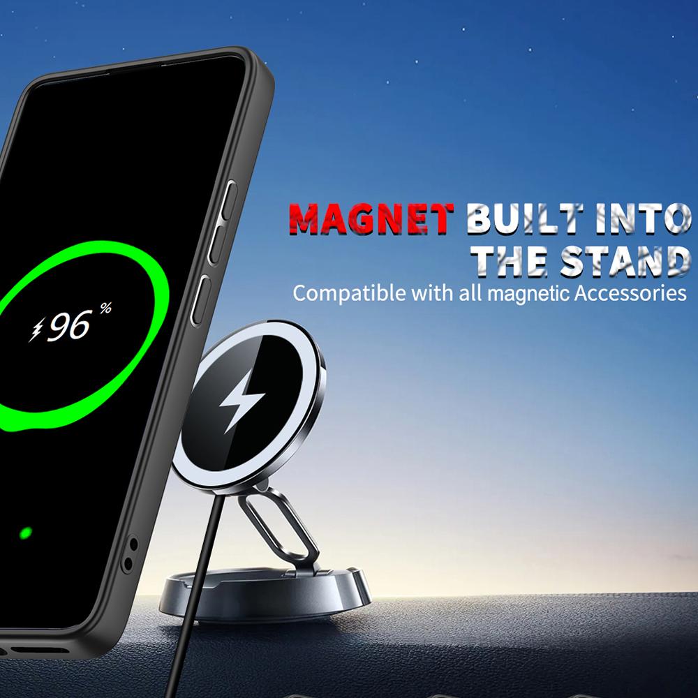 Metal Ring Rotate Stand Magnetic Phone Case For Xiaomi Redmi Note 14 Pro Plus 14S Shockproof Cover Redmi Note 13 Pro 5G 4G Cases