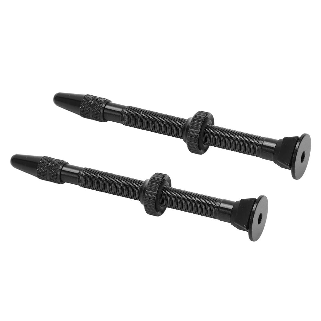 2pcs 60mm Tubeless Presta Valve Stem Lightweight Alloy Valve Stem for Mountain Road BikeBlack