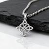 Stainless Steel Silver Color Pendant Necklace for Men Women Fashion Celtic Knot Lucky Amulet Jewelry Family Gift