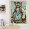 Retro Tarot Card Tapestry, Witchy Aesthetic Wall Hanging, Mystical Bedroom Dorm Living Room Decor, Boho Gift