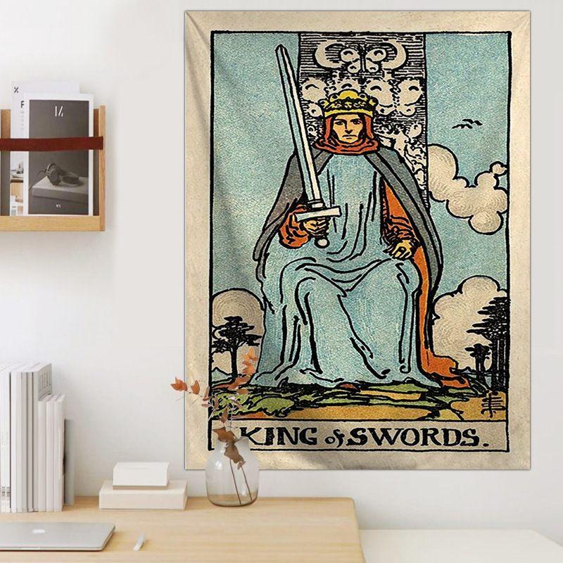 Retro Tarot Card Tapestry, Witchy Aesthetic Wall Hanging, Mystical Bedroom Dorm Living Room Decor, Boho Gift