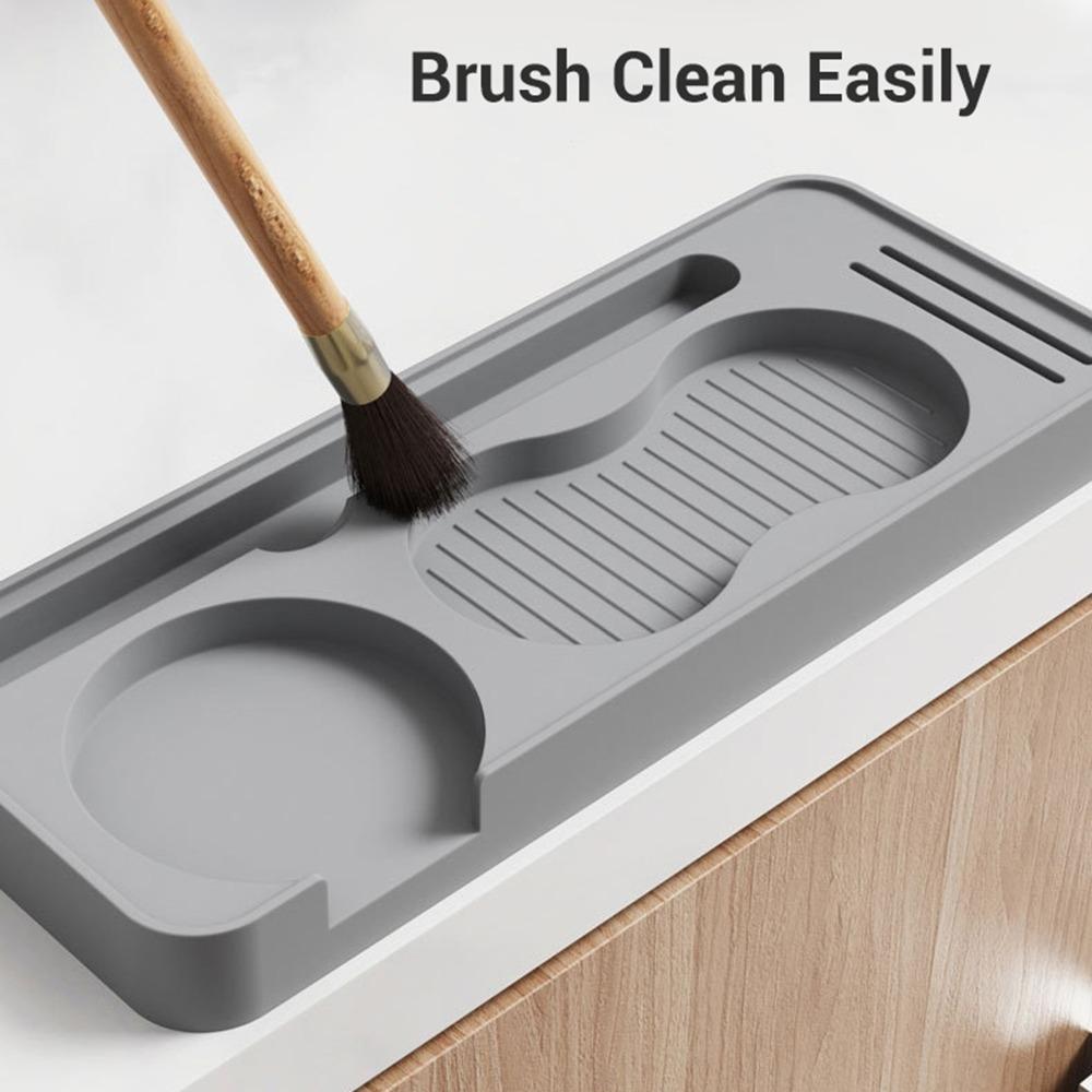 Non-Slip Espresso Tamping Pad Food-Grade Silicone Distributor Brush Mat Countertop Use