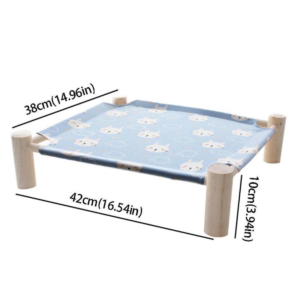 Portable Swing Bed Wooden Frame Cooling Bed Pet House Elevated Bed  Indoor Use