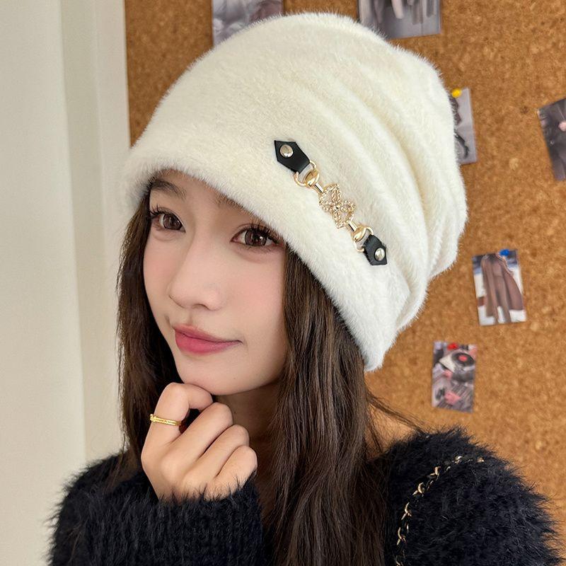 Loose Version Thin Hat Women's Stuffed Outdoor Heattechknitting Hat