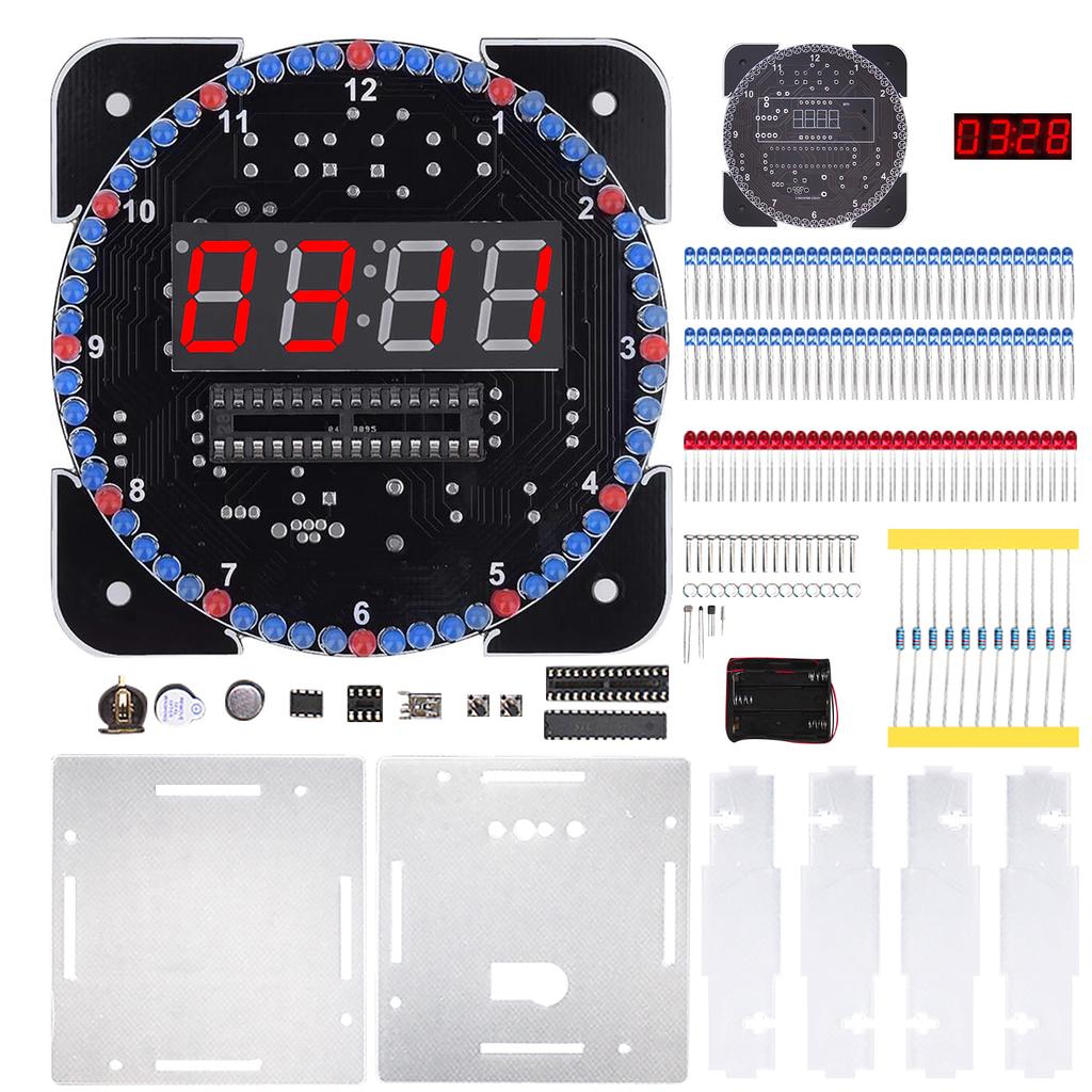 Digital Clock Soldering Kit with Battery Case Enclosure for Science Projects DIY Electronics Learning & Home Office
