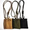 Porte-monnaie mini pour cartes et pièces à suspendre au cou en tissu Oxford décontracté, pochette zippée pour hommes et femmes, porte-clés Ins, petit sac avec cordon