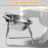 Stainless Steel Pet Bowl with Anti-cervical Spine Slant, Cat and Dog Dual Feeding Device