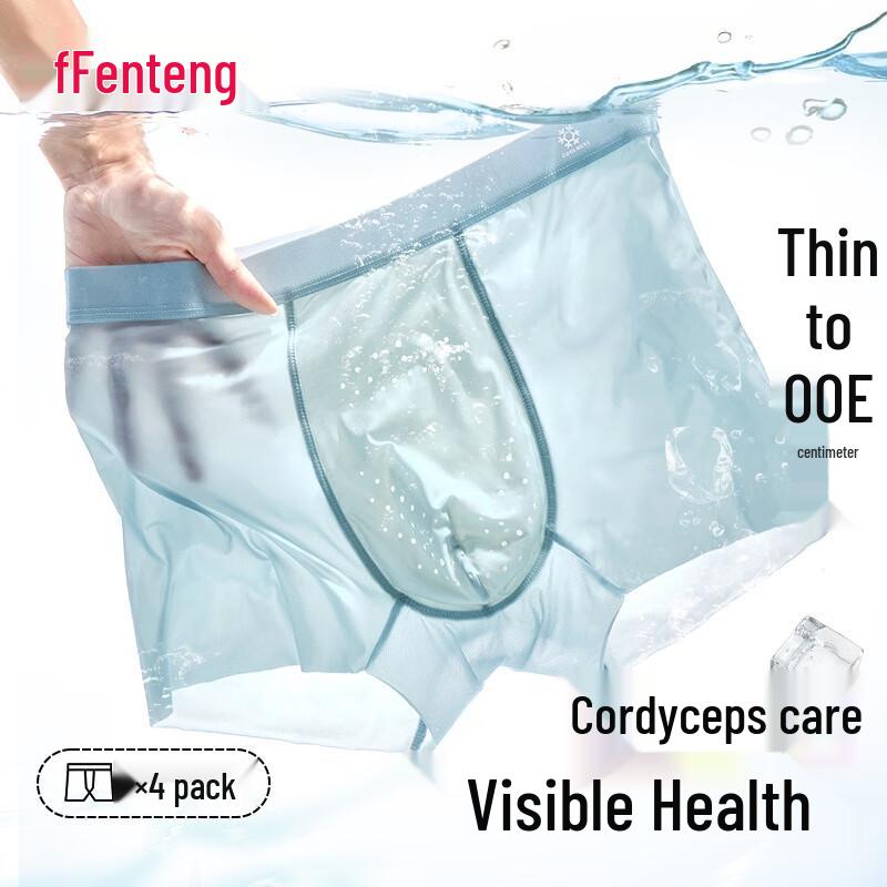 

Мужские бесшовные антибактериальные боксеры-брифы из ледяного шелка Fenteng 5XL